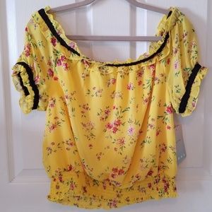 Lily White yellow off the shoulder top